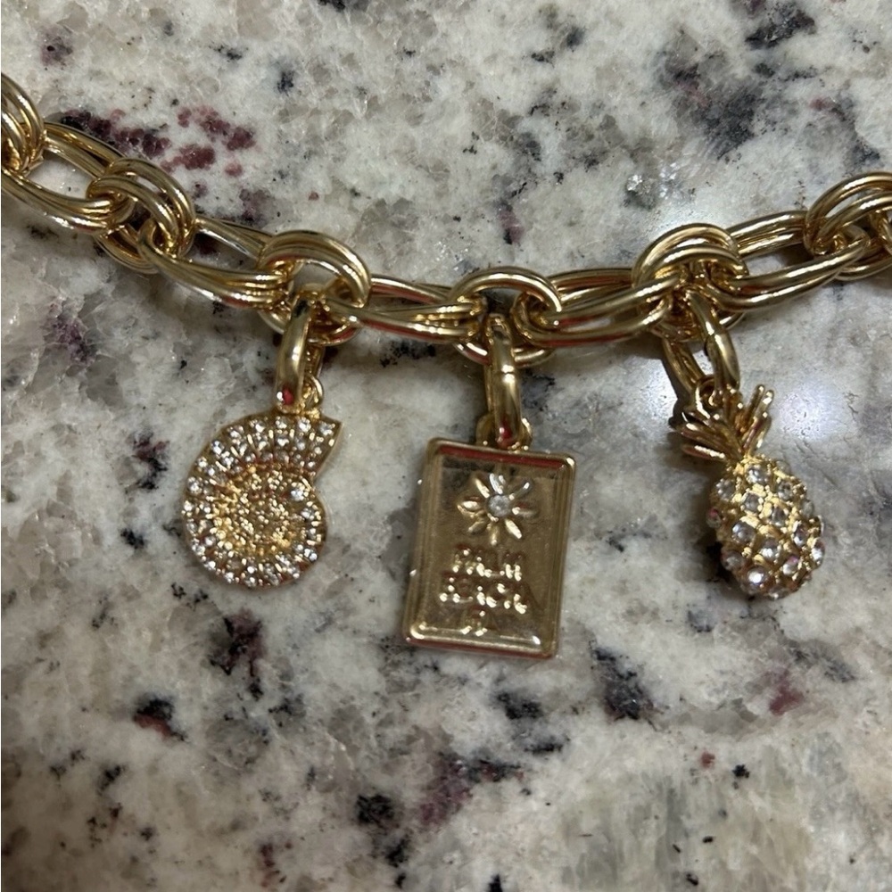 Lilly Pulitzer Gold Bracelet with Pineapple and Shell Charms - Picture 4 of 5